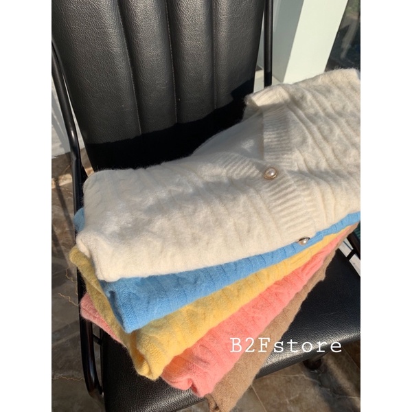 Áo khoác len cadigan cúc ngọc dáng ngắn nhiều màu, len mịn hàng Quảng Châu