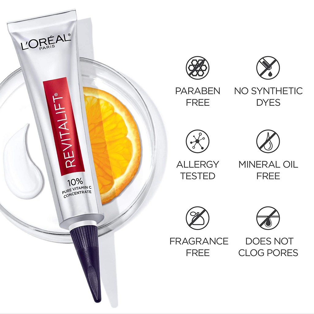 Serum giảm thâm nám, dưỡng trắng da L’Oreal Paris Revitalift Derm Intensives 10% Vitamin C 30ml