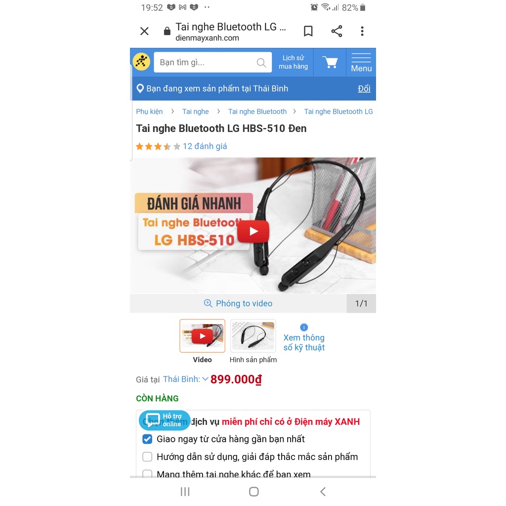 Tai nghe Bluetooth LG HBS 510 cao cấp hàng chính hãng nguyên seal và hàng cũ không vỏ