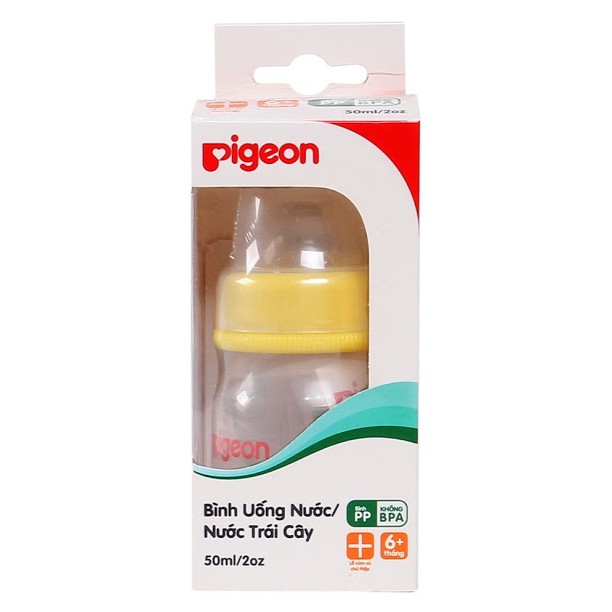 Bình Sữa Pigeon 50ml Nhí, Bình Uống Nước Cho Trẻ Em Trên 6 Tháng Dung Tích 50ml, Hàng Cao Cấp Nhập khẩu