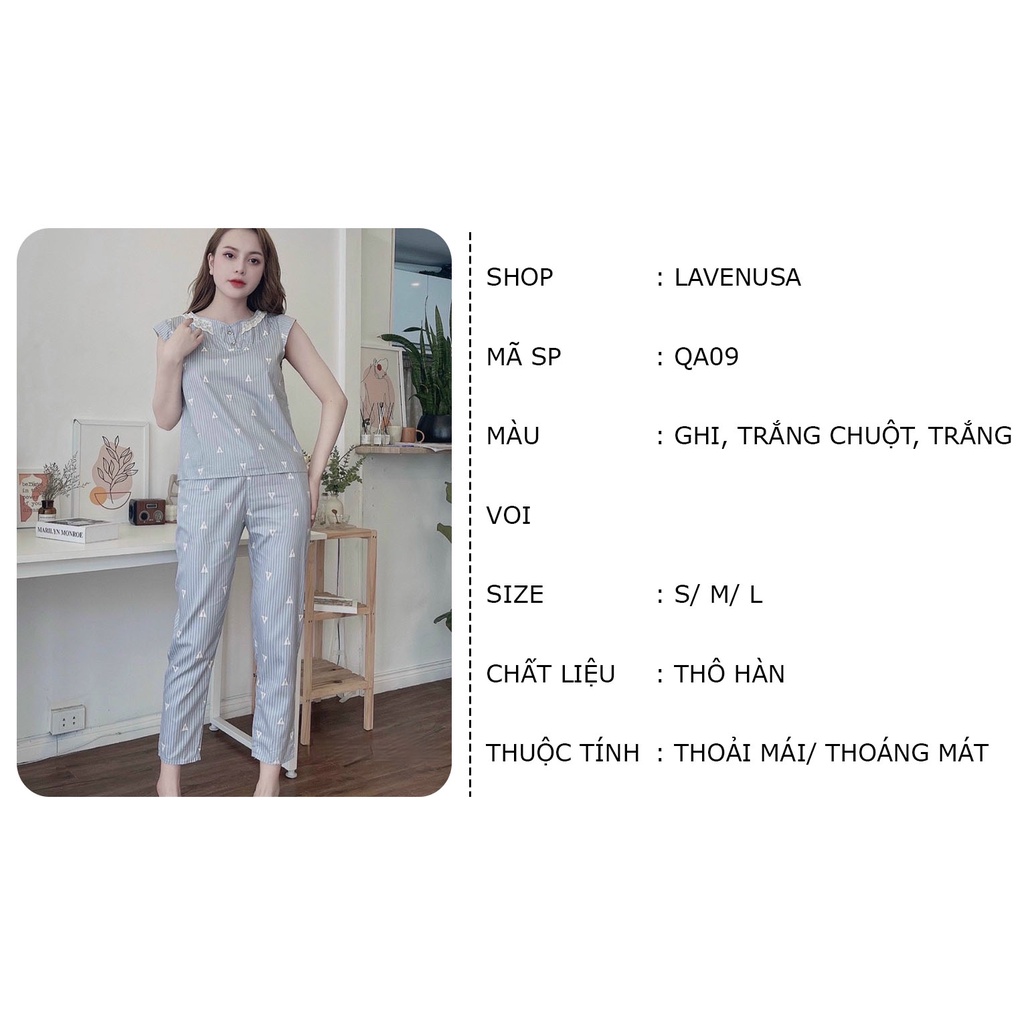 Bộ mặc nhà nữ mùa hè chất thô Hàn cao cấp thoải mái thoáng mát LAVENUSA QA09