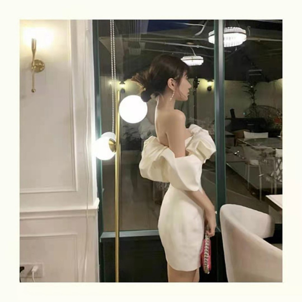 Đầm Trễ Vai Xếp Ly Màu Trắng Kiểu Pháp Thời Trang Mùa Hè Mới 2021 | BigBuy360 - bigbuy360.vn