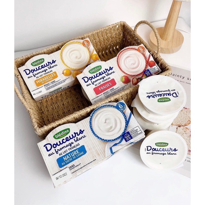 [DATE 2023] Sữa chua phô mai Bledina Pháp lốc 4 hộp x 100