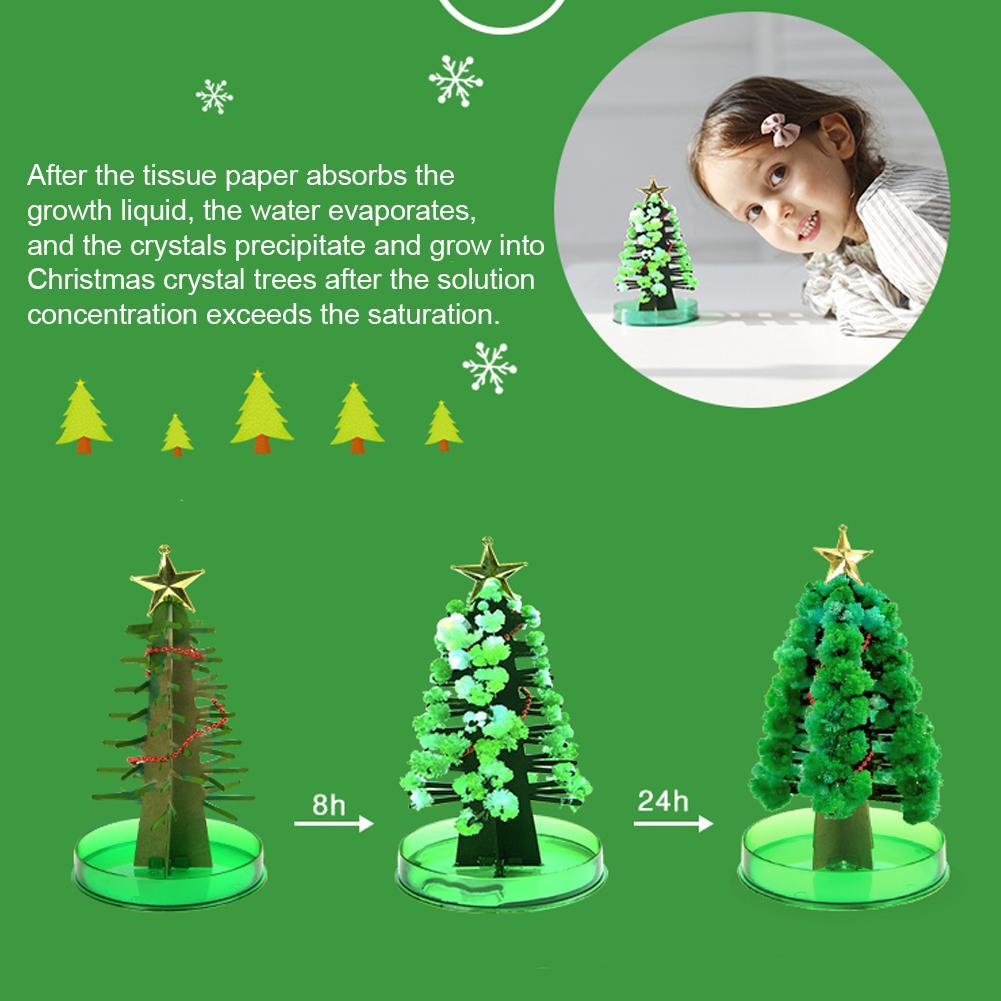 Magic Growing Christmas Tree/Growing Blooming Magic Tree / Crystal Mini Christmas Tree Decorations Children Toy Xmas Gift