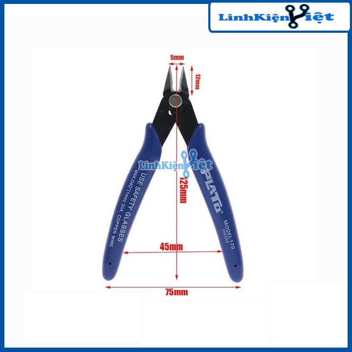 Combo 5 Kìm Cắt Chân Linh Kiện PLATO 170 125mm