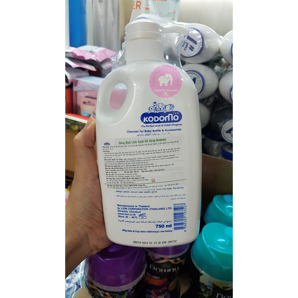 Nước Rửa Bình Sữa Kodomo dạng chai 750ml Date 07/2022