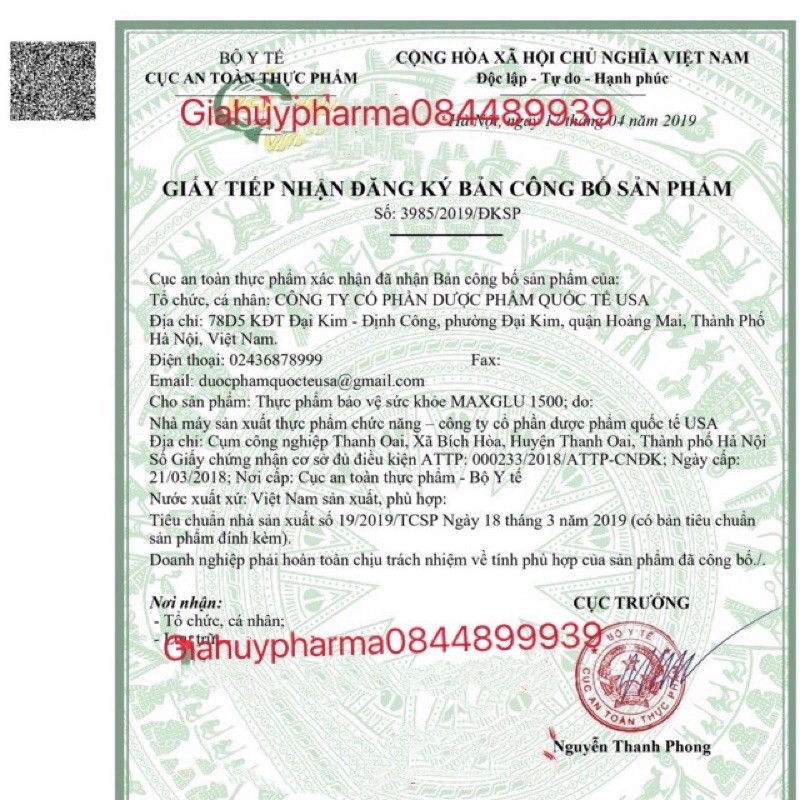 Viên uống Maxglu 1500 tái tạo mô sụn khớp lọ 60v