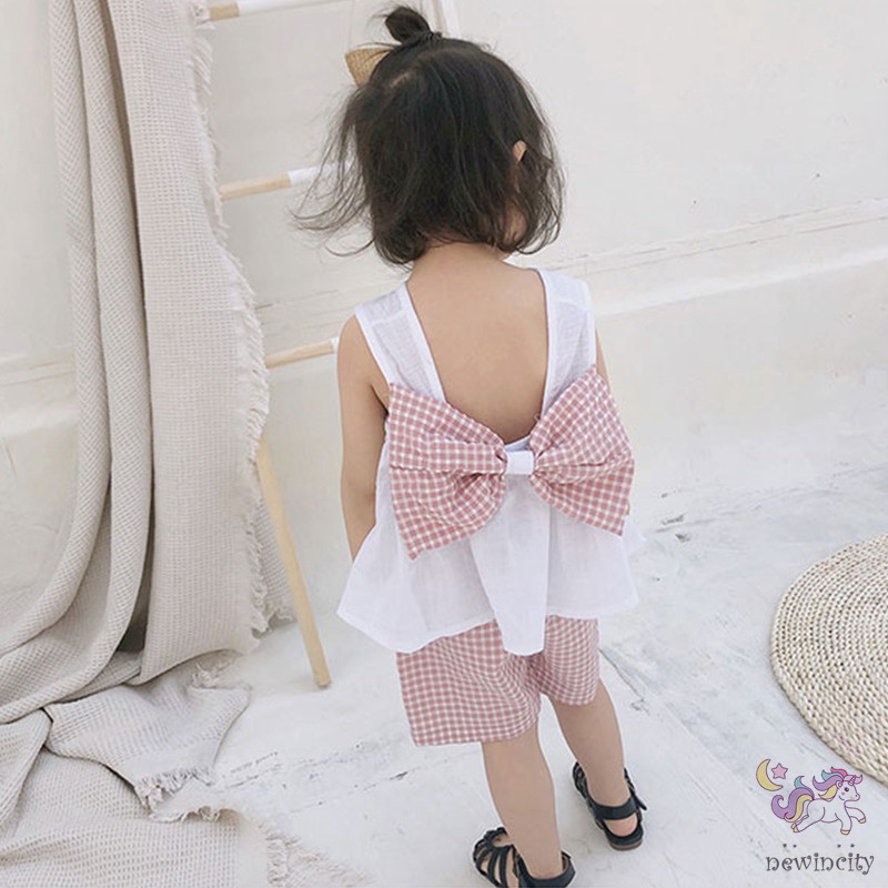 Set Áo Sát Nách Và Quần Short Phong Cách Hàn Quốc Xinh Xắn Dành Cho Bé Gái