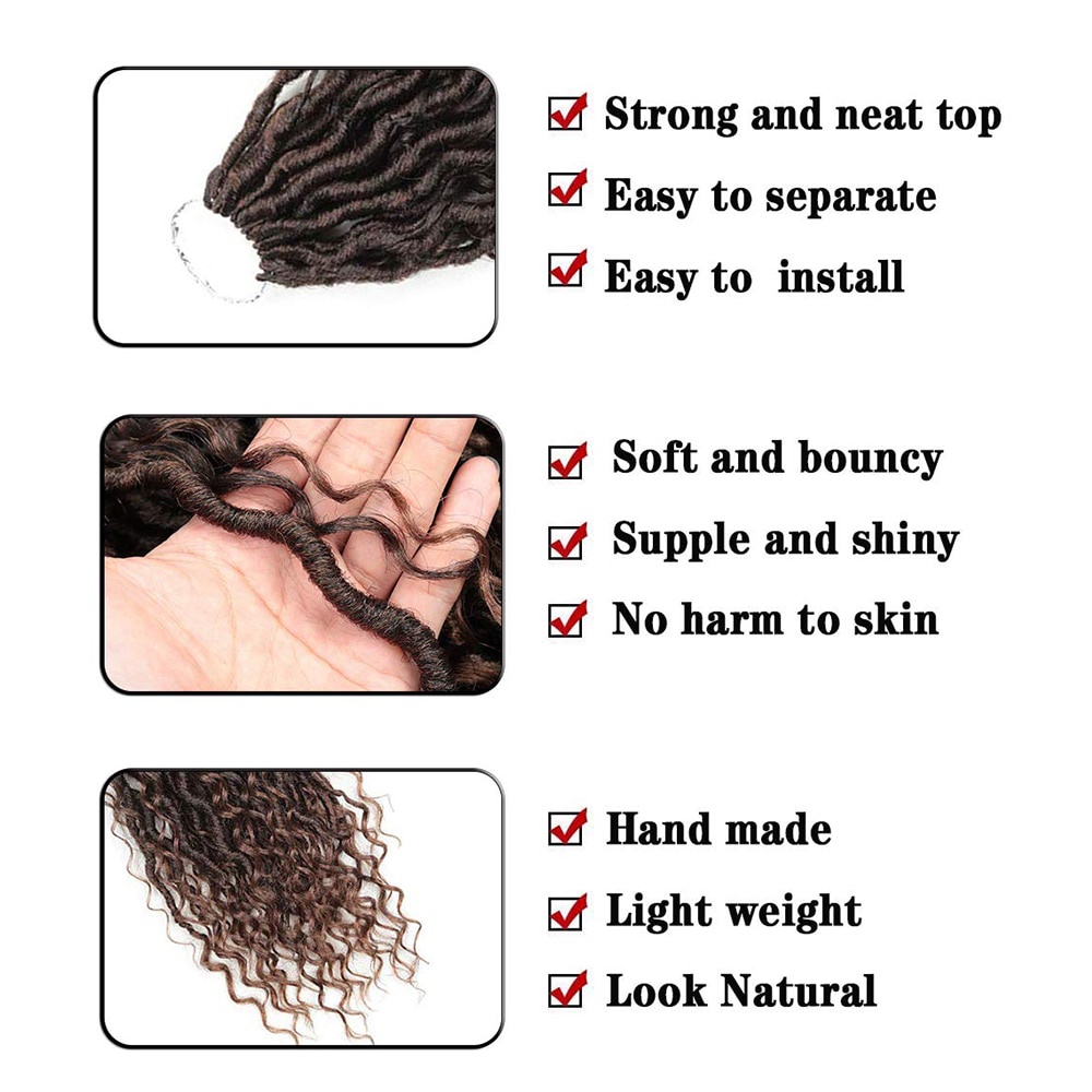 Synthetic Hair Soft Braiding Hair Hair Extension Rock Cosplay Wig Reggae Braiding Fashion Dreadlocks Handmade Crochet Twist