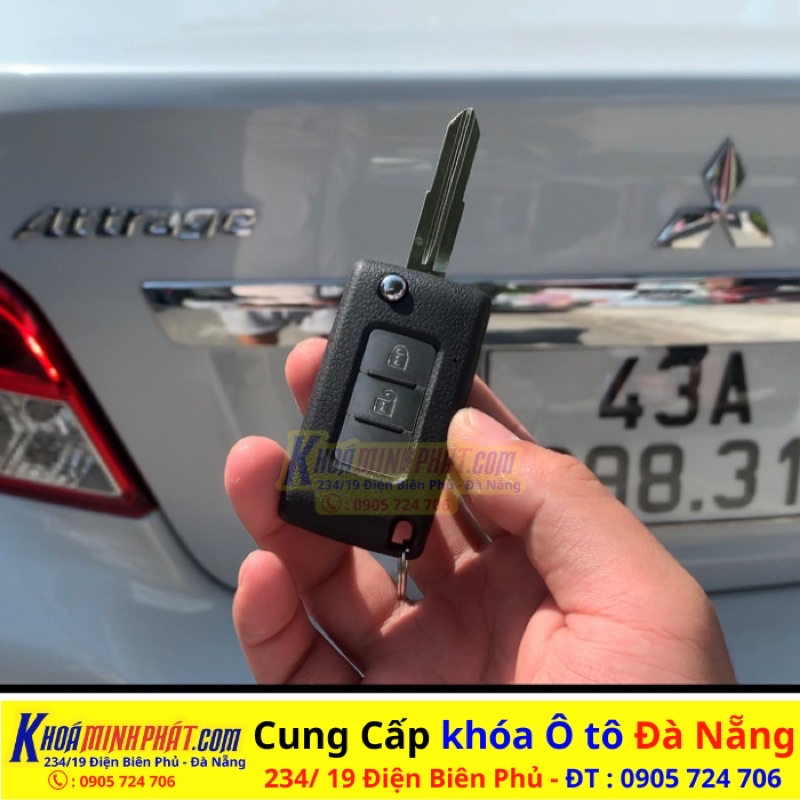 Vỏ chìa khóa xe Mitsubishi Attrage, Xpander, Triton, Mirage, Pajero sport V55