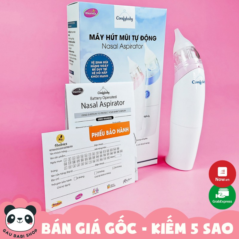 Máy hút mũi vệ sinh mũi cho trẻ sơ sinh điện tử Comfybaby CF718 màu HỒNG - hút mũi cho trẻ sơ sinh