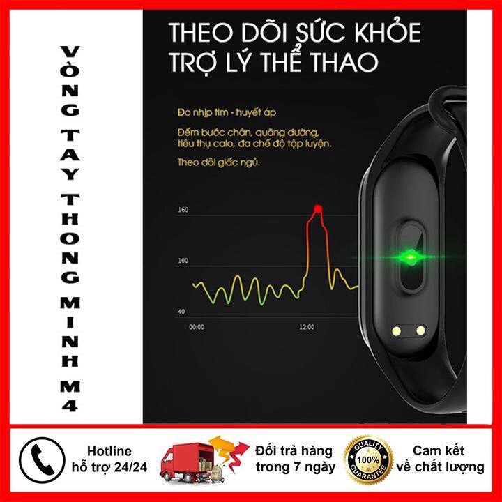 Đồng Hồ Thông Minh M4 Kết Nối Bluetooth Theo dõi sức khỏe Vòng đeo tay thông minh