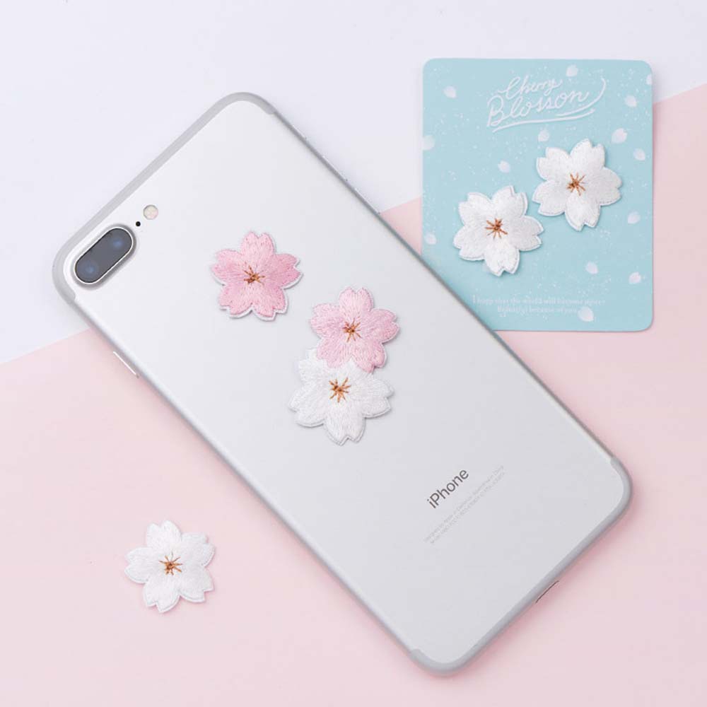 Miếng vá quần áo hình hoa anh đào xinh xắn đáng yêu