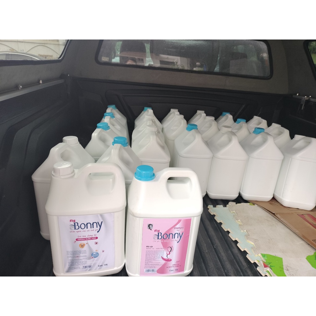 Can dầu gội 10 lít BONNY hương nước hoa dùng cho khách sạn, nhà nghỉ giúp nuôi dưỡng tóc suôn mượt chắc khỏe, Can 10L