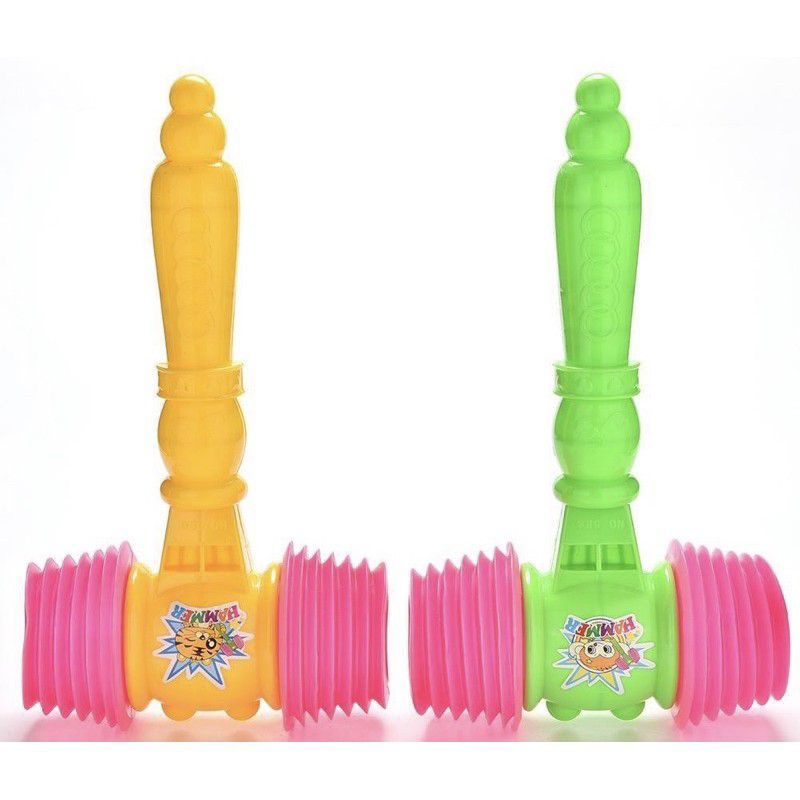 Búa gõ kêu chip chip đồ chơi cho bé, Búa nhựa hơi 2 đầu