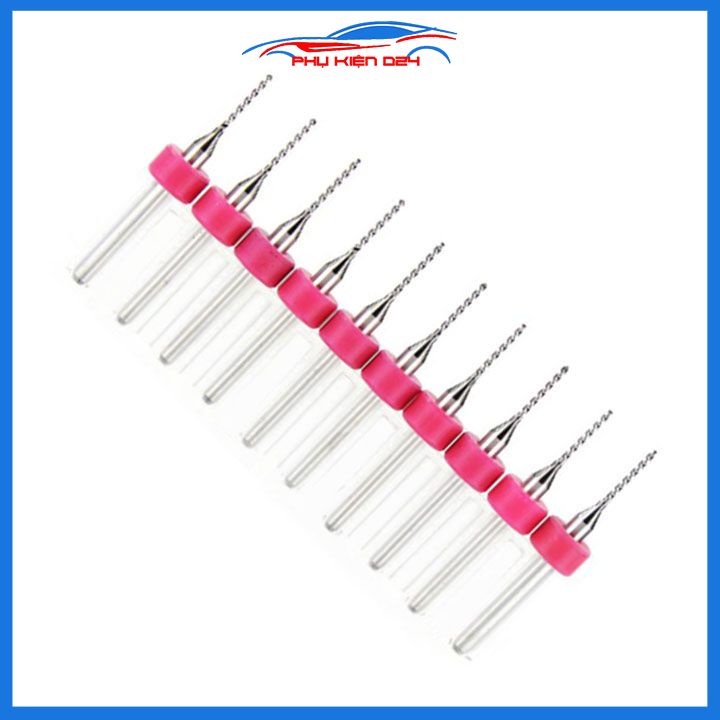 Hộp 10 mũi khoan CNC cao cấp độ chính xác cao đường kính mũi 0.8mm