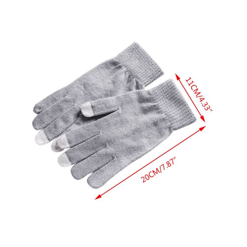 Găng Tay Len Hở Ngón Co Giãn Màu Trơn Giữ Ấm Mùa Đông Có Thể Chạm Màn Hình Cảm Ứng Dành Cho Nữ
