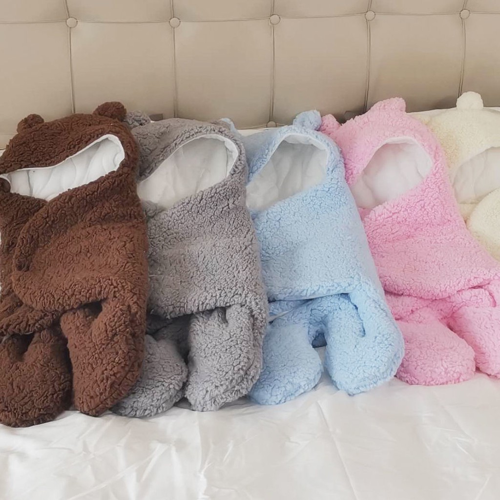 Túi ngủ cotton cashmere dày dặn giữ ấm tốt cho bé sơ sinh