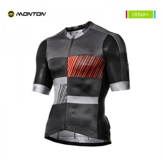 Áo đạp xe ngắn tay Monton concrete jungle black gray