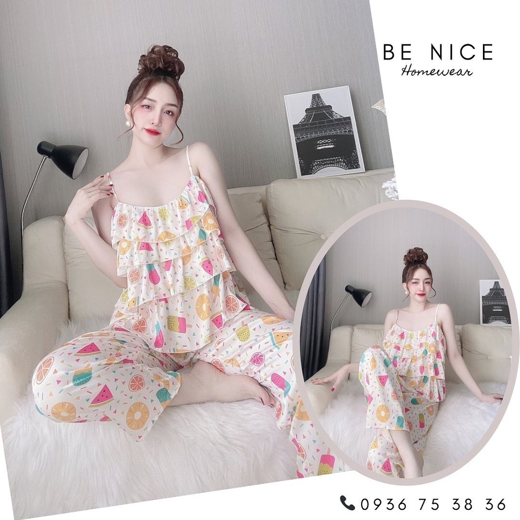 Bộ dây tầng mặc nhà nhiều họa tiết đáng yêu cho nàng nhà Be Nice Homewear