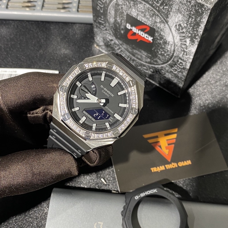 Đồng hồ nam Casio G-shock GA-2100 Custom GA-2100-1A -Kích thước vỏ : 48,5×45,4×11,8mm