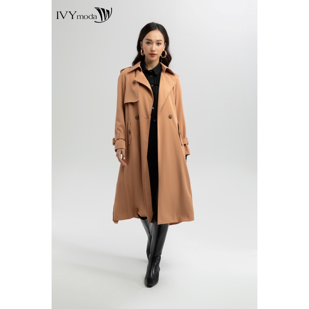 Áo Trench coat nữ xếp ly tà sau IVY moda MS 71C5955