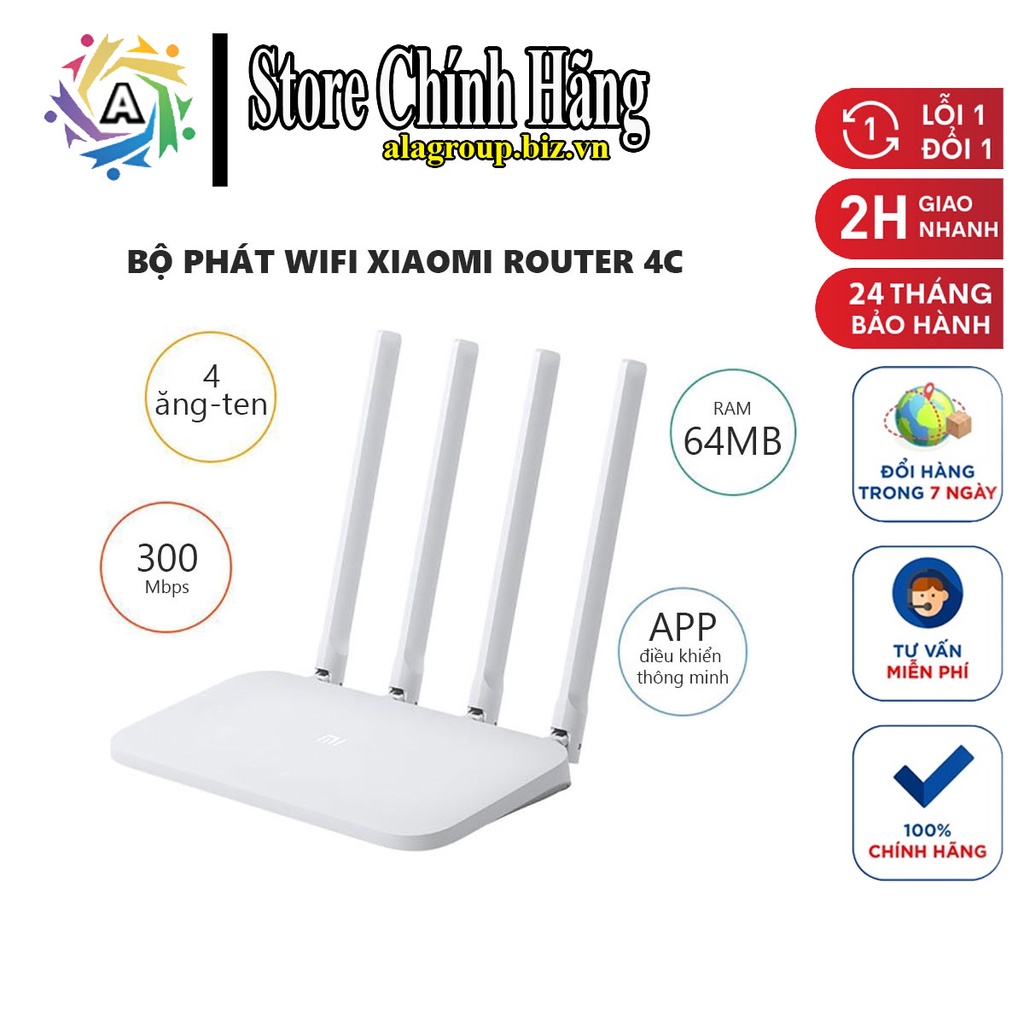 Router 4C Xiaomi Quốc tế Bộ phát wifi Xiaomi Router4c Mi Router 4C R4CM - Ala Group