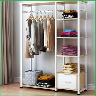 Tủ treo quần áo khung thép mặt gỗ MDF ngang 90cm - Tủ đựng quần áo - Giá treo quần áo