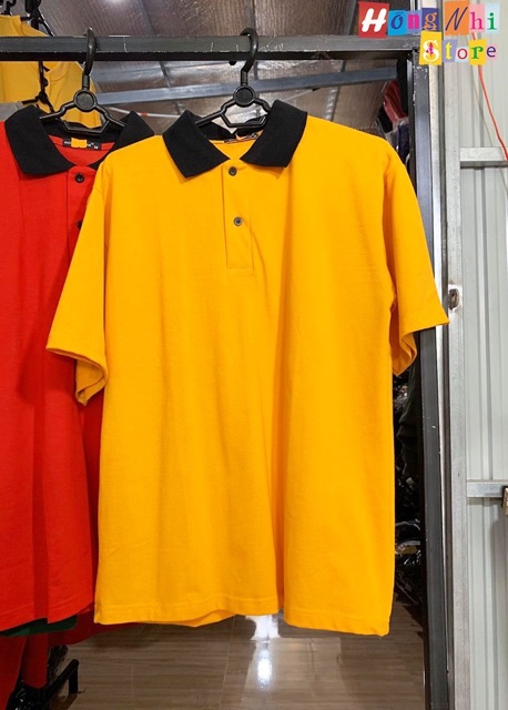 ÁO THUN POLO PHỐI CỔ TAY LỠ MÀU VÀNG - ÁO POLO MIX UNISEX YELLOW - MM