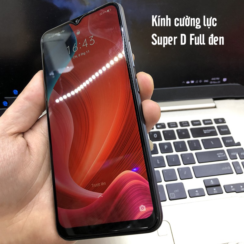 Kính cường lực Super D cho Realme C11 - Full viền Đen MIETUBL