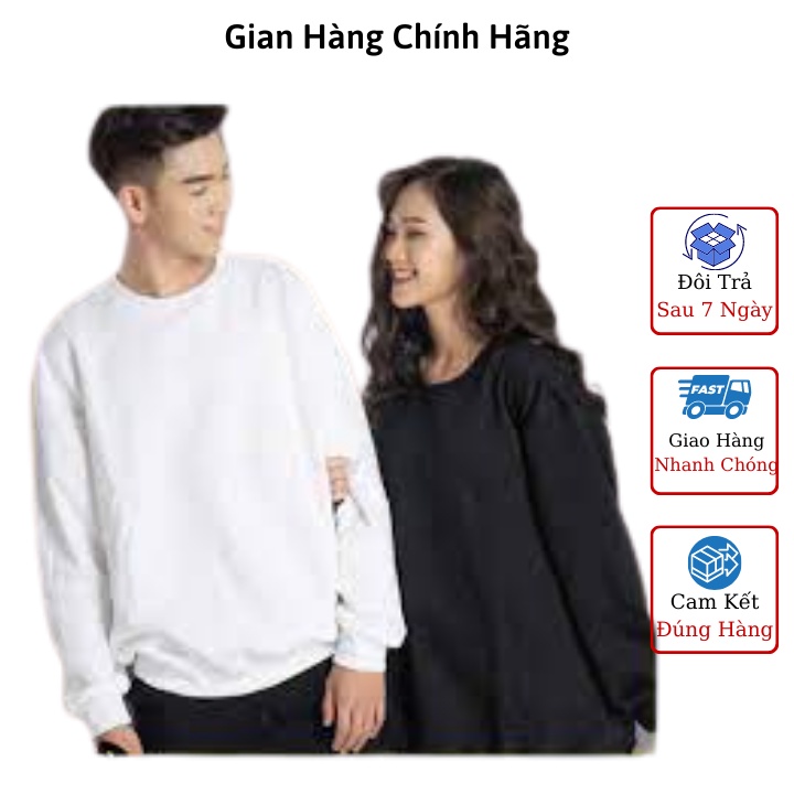 Áo Sweater nỉ  trơn chất cao cấp Ulzzang form unisex dài tay nam nữ - AST - Áo Phông Nỉ caao cấp unisex
