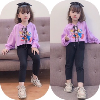 Bộ croptop vịt donal bé gái