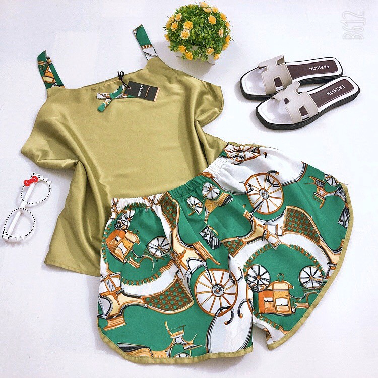 Đồ bộ lụa hai dây, đồ ngủ mặc nhà | BigBuy360 - bigbuy360.vn