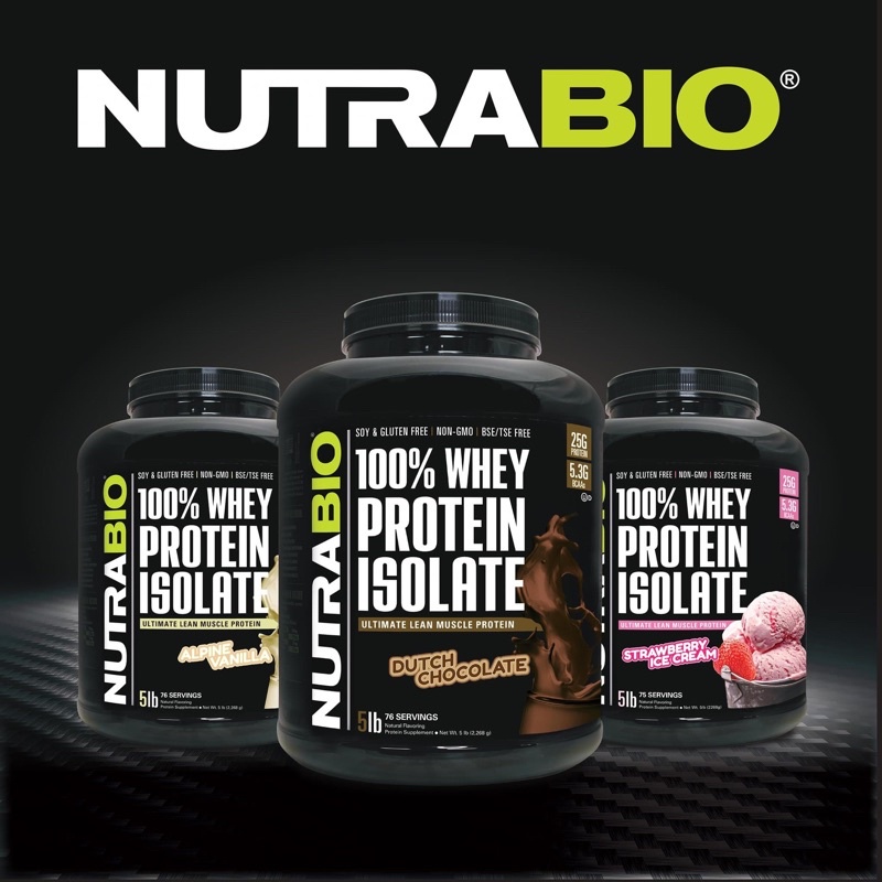 Whey protein isolate NUTRA BIO - Hỗ trợ tăng cơ giảm cân cho ngưoi tập Gym ( hàng chính hãng ) thumbnail