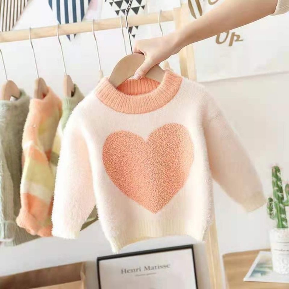 ❤Áo sweater Dệt Kim Tay Dài Thời Trang Thu Đông 2021 Cho Bé Gái