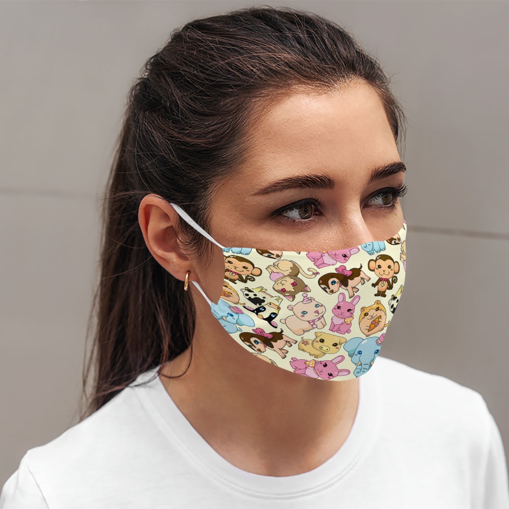 Khẩu trang thú cưng dễ thương cho bé hoạt hình đáng yêu trẻ em Hình Đẹp CARTWELL chống giọt bắn bảo vệ toàn diện vải cot