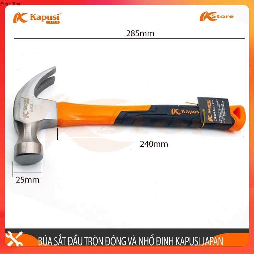 BÚA SẮT ĐẦU TRÒN ĐÓNG VÀ NHỔ ĐINH KAPUSI JAPAN  -  CAM KẾT HÀNG CHÍNH HÃNG