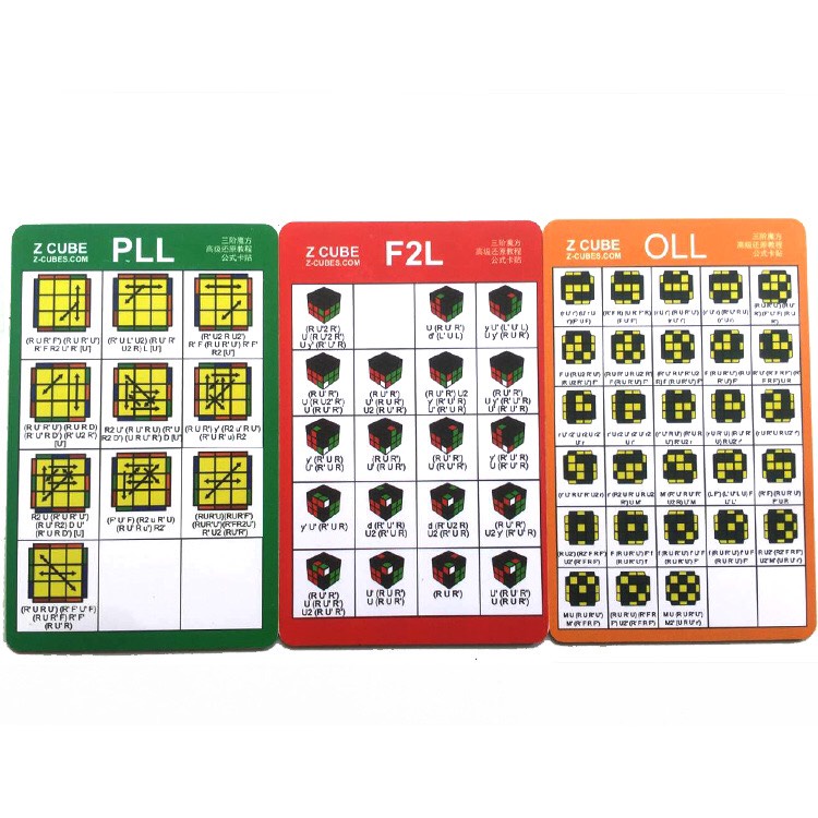 Bộ Card Công Thức CFOP Giải Rubik Tốc Độ Cao Công Thức F2L OLL PLL