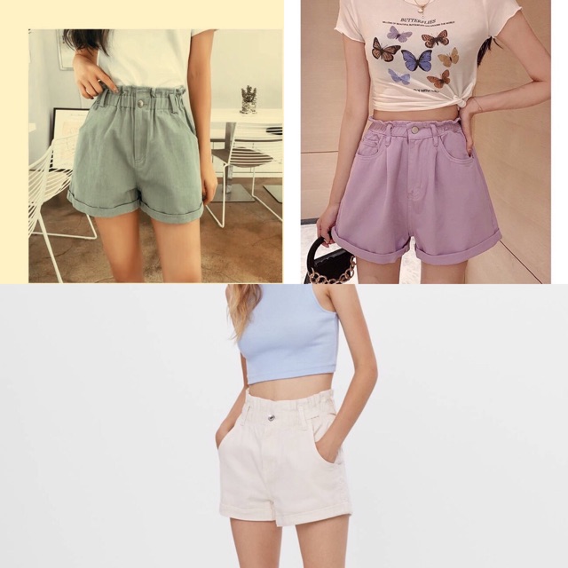 Quần short jeans cạp chun - sẵn 03 màu