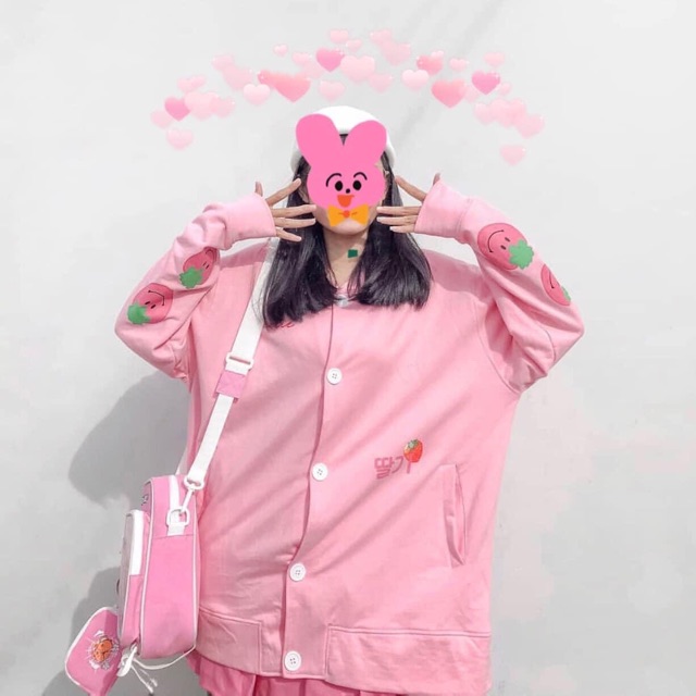Áo Cardigan Sweeties Nút Tay Dài Có Túi(Ảnh Thật 100% )