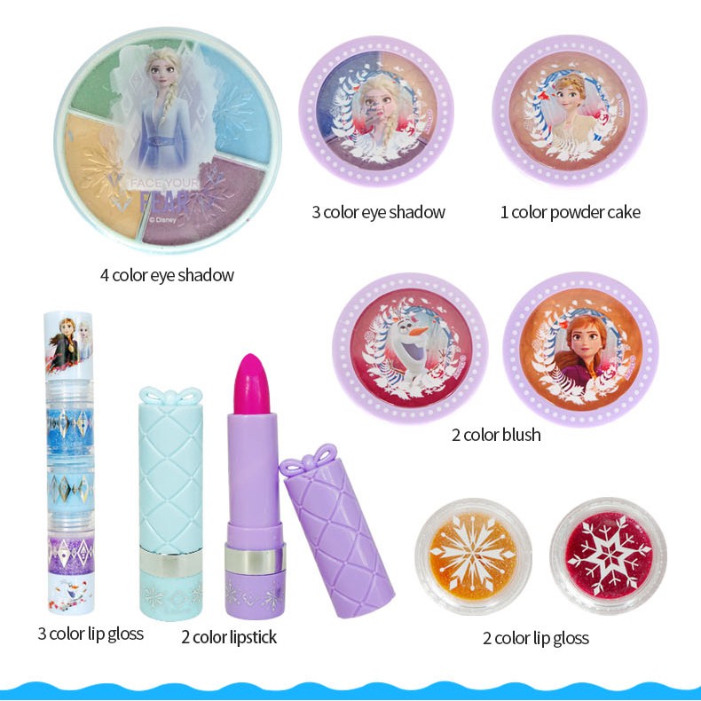 Disney Frozeen 2 Kids Cosmetic Bag,Safety Tested- Non Toxic,Make up Set for Kids Girl,Girls Toy Make Up Kits,Kids Make Up Set,lipstick for kids girl,Pretend Play Kids Beauty Salon,Makeup set for kids