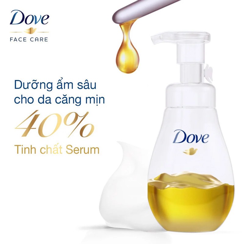 Bọt Rửa Mặt Dove Beauty Serum Pimple Care Foaming Cleanser Mild To Skin Less Tight Feel 160ml