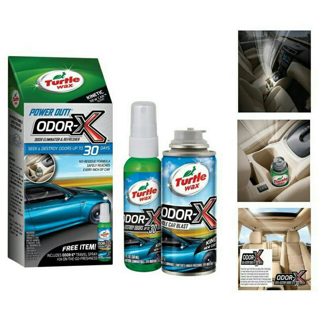 Bộ sản phẩm Turtle Wax diệt khuẩn và xịt khử mùi bên trong xe ôtô - Turtle Wax ODOR-X