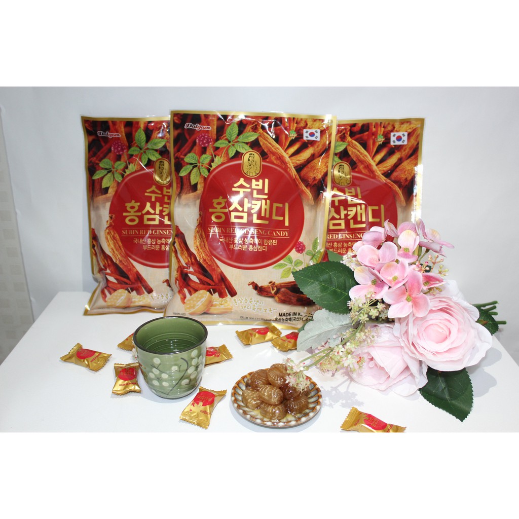 KẸO HỒNG SÂM SUBIN 300g– SUBIN RED GINSENG CANDY - BỒI BỔ SỨC KHỎE - HỖ TRỢ HÔ HẤP, TIÊU HÓA