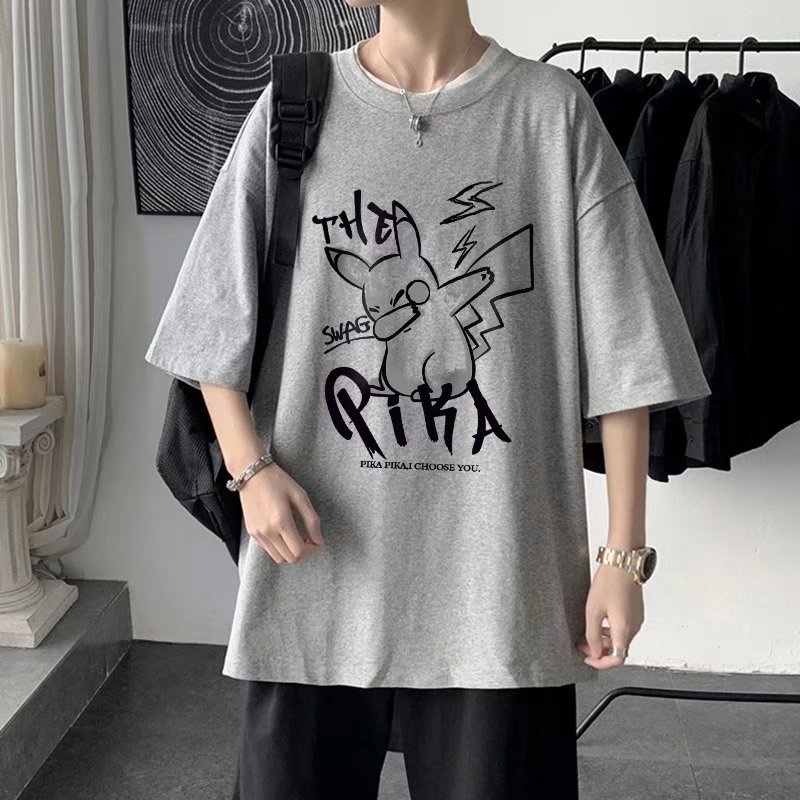 Áo Thun Tay Ngắn Cổ Tròn In Hình Hoạt Hình Dành Cho Nam size M-8XL