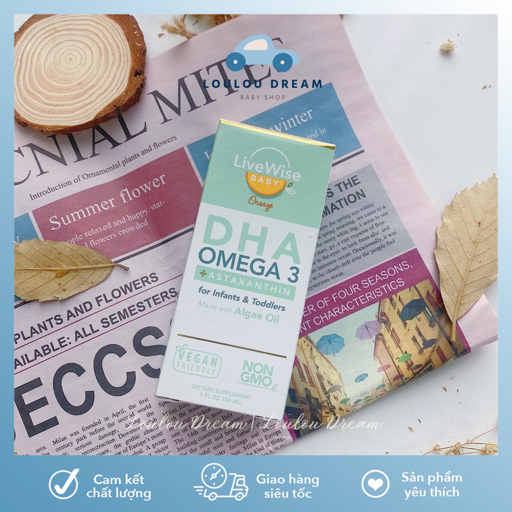 DHA Omega3 dạng giọt LiveWise Baby vị cam cho bé từ sơ sinh 30ml