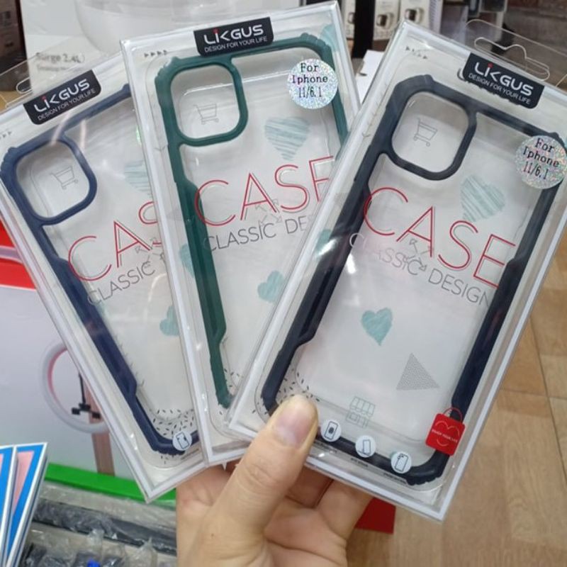 Ốp lưng chống sốc Likgus Viền màu iphone 11/ 11 PRO/ 11 PRO MAX