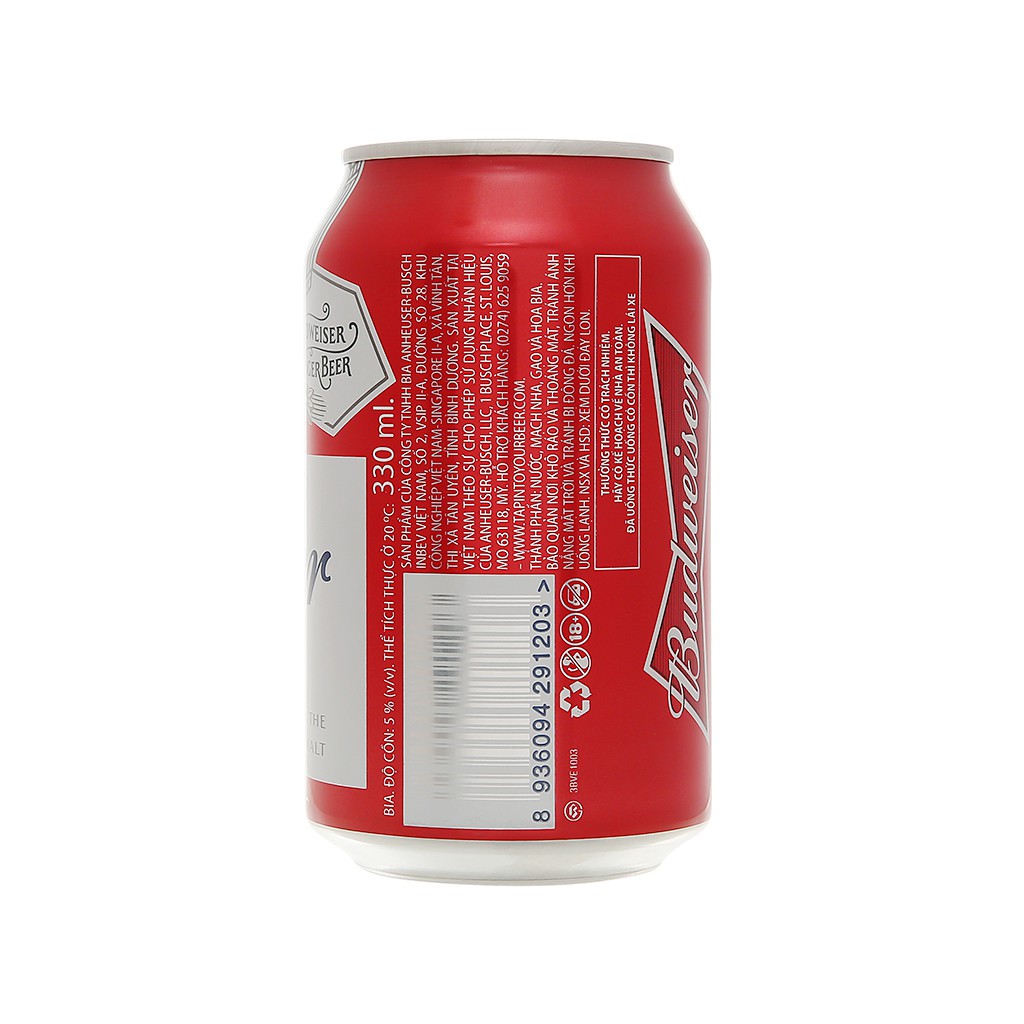 [ GIÁ RẺ NHẤT ] Thùng 24 lon bia Budweiser 330ml