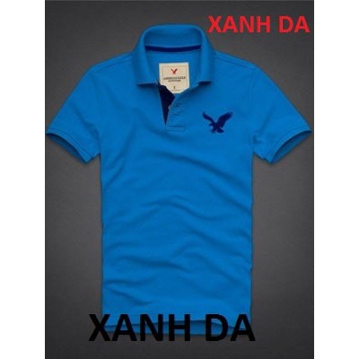 Áo thun nam ngắn tay có cổ xanh đen