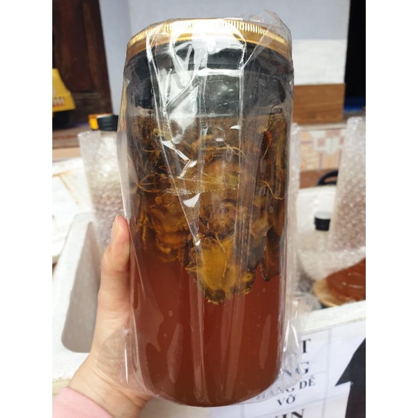 Tam thất bắc tươi, ngâm mật ong - hộp 1,2kg. Nguyên liệu đến từ vùng núi Điện Biên